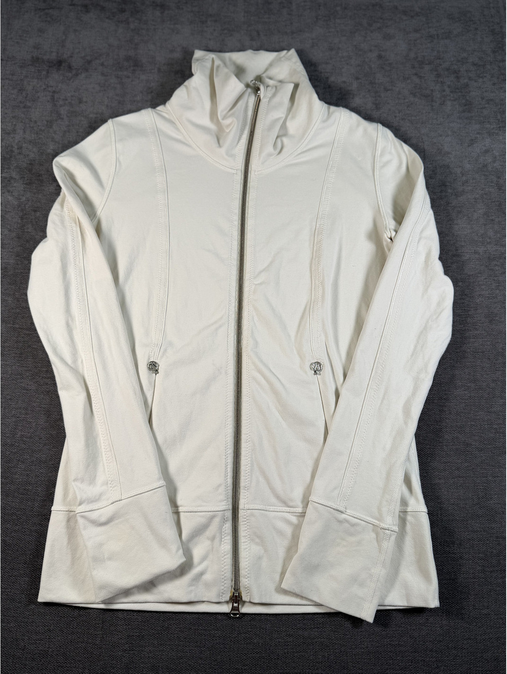 Lululemon Athletica Cream Full-Zip Jacket with High Neck